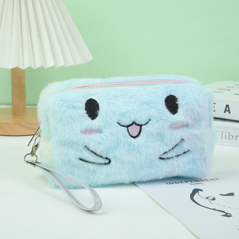 Plush Makeup Bag Soft Brush Holder Toiletry Bag Travel Pouch Gift