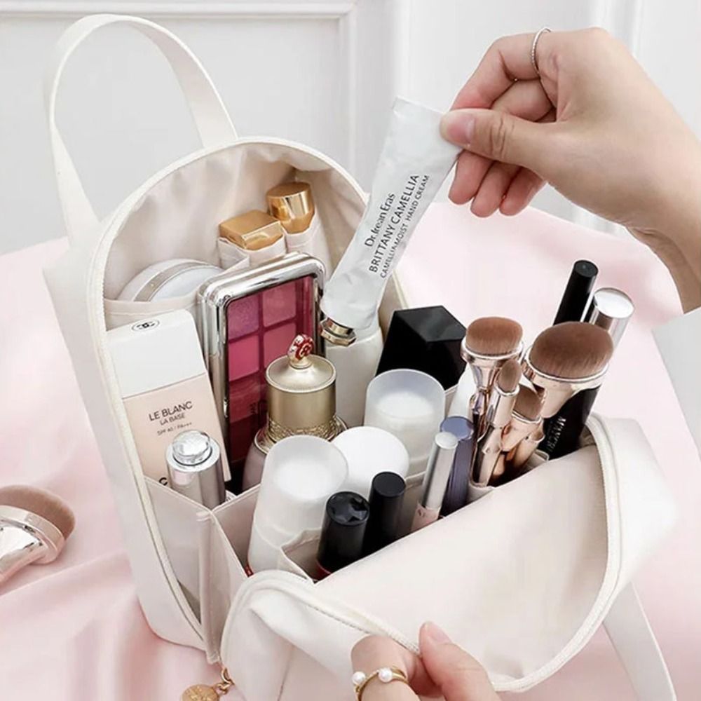 Large Capacity PU Leather Cosmetic Bag Makeup Organizer