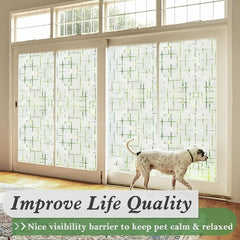 Frosted Cross Pattern Privacy Glass Non Adhesive Window Stickers