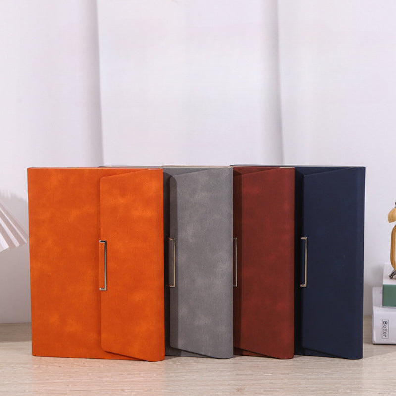30 Notebook Solid Business Meeting Record Book Storage Faux Leather Handbooks