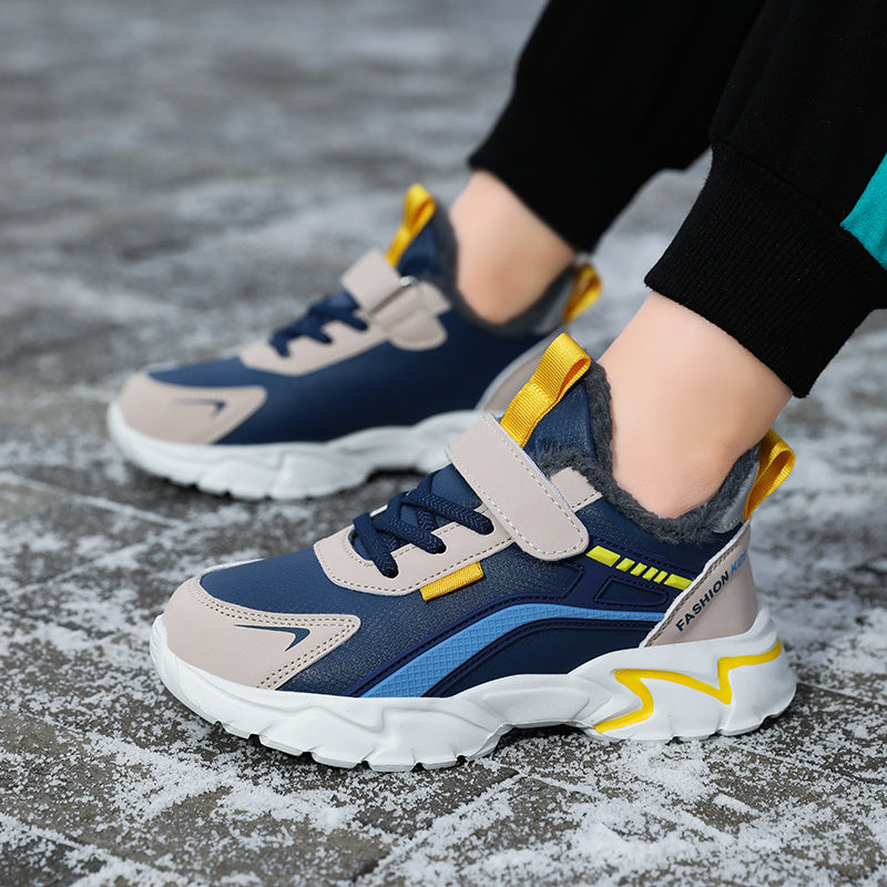Warm Plus Fleece Low Top Sneakers For Boys