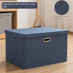 Fabric Clothes Storage Basket With Lids & Handles