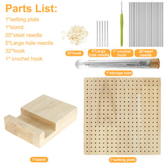 Crochet Blocking Board Set with 20 Steel Rods