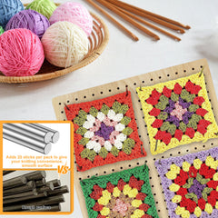 Crochet Blocking Board Set with 20 Steel Rods