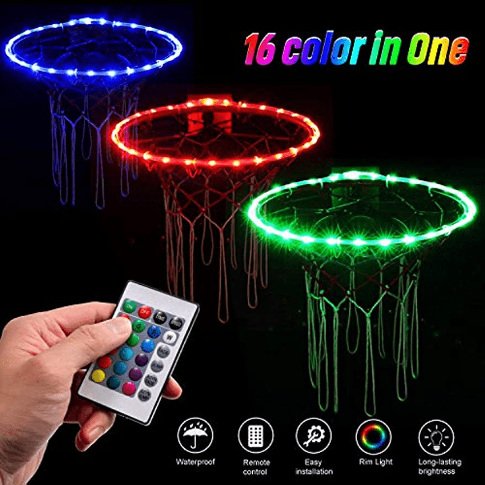 Remote Control LED Basketball Hoop Lights Waterproof Bright for Night Play