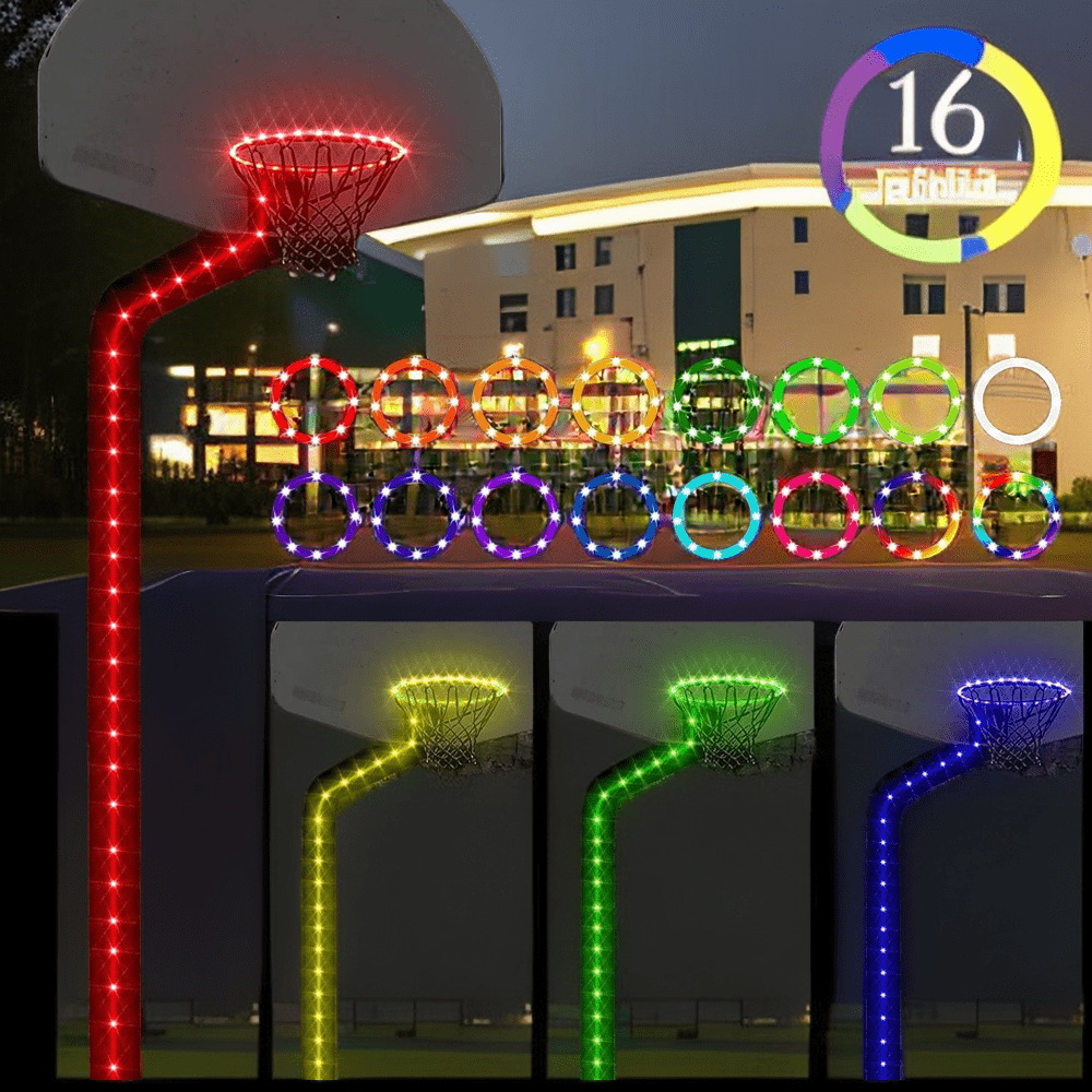 Remote Control LED Basketball Hoop Lights Waterproof Bright for Night Play