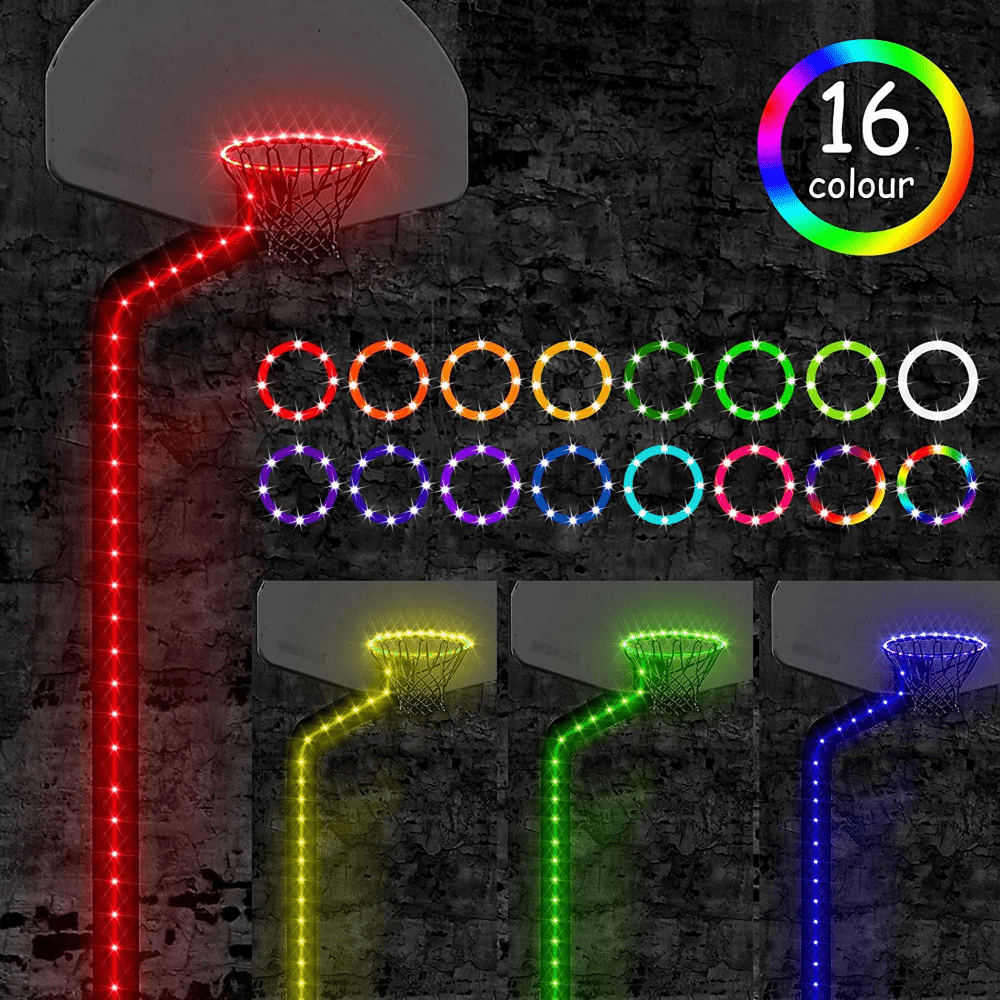 Remote Control LED Basketball Hoop Lights Waterproof Bright for Night Play