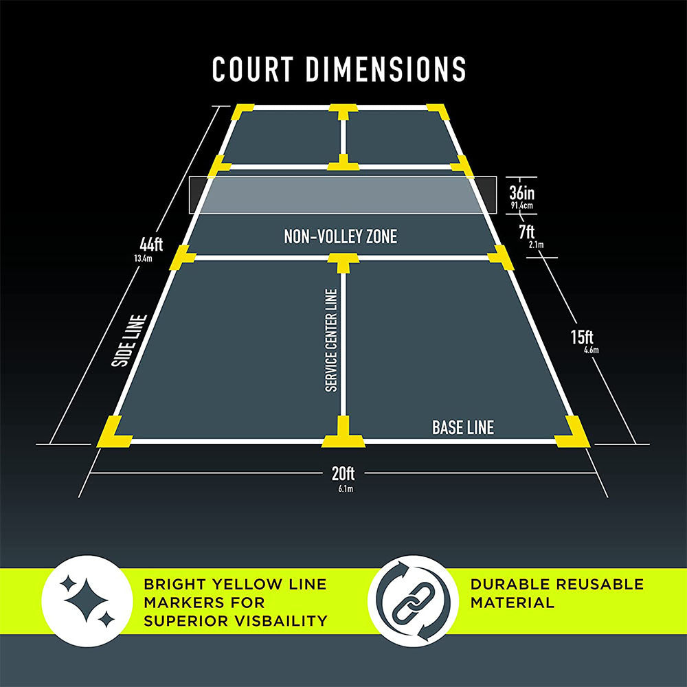 Portable Pickleball Court Marker Set Badminton Boundary Lines