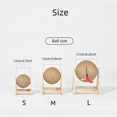 Cat Scratching Pad With Bell Wooden Cat Claw Grinding Toy