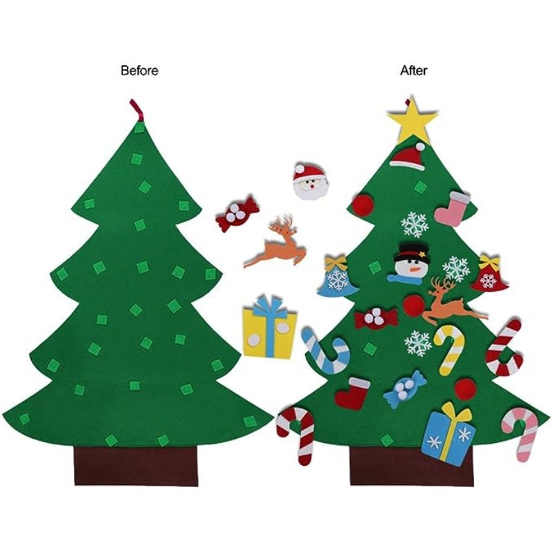 DIY Felt Christmas Tree Set Wall Hanging Decorations