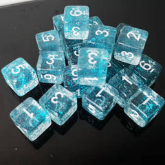 10pcs Glitter Digital Dice Set for Board Games