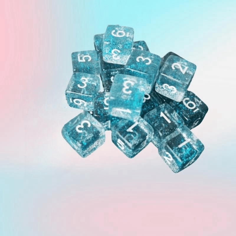 10pcs Glitter Digital Dice Set for Board Games
