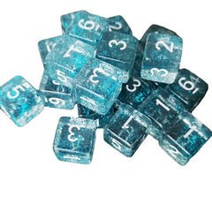 10pcs Glitter Digital Dice Set for Board Games