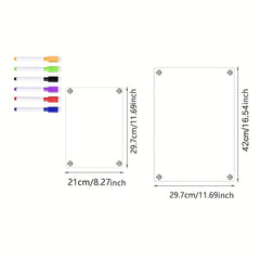 Acrylic Magnetic Dry Erase Board Calendar Clear 40 X 30 Inches