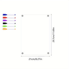 Acrylic Magnetic Dry Erase Board Calendar Clear 40 X 30 Inches