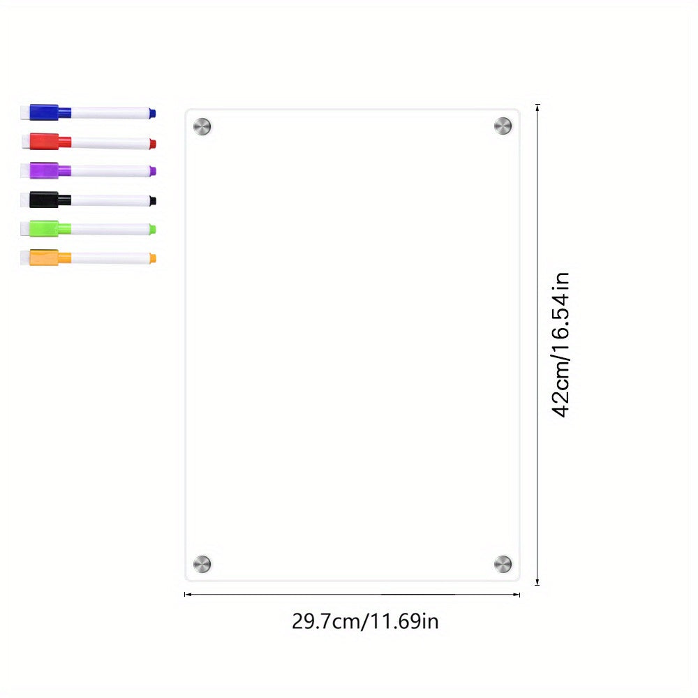 Acrylic Magnetic Dry Erase Board Calendar Clear 40 X 30 Inches