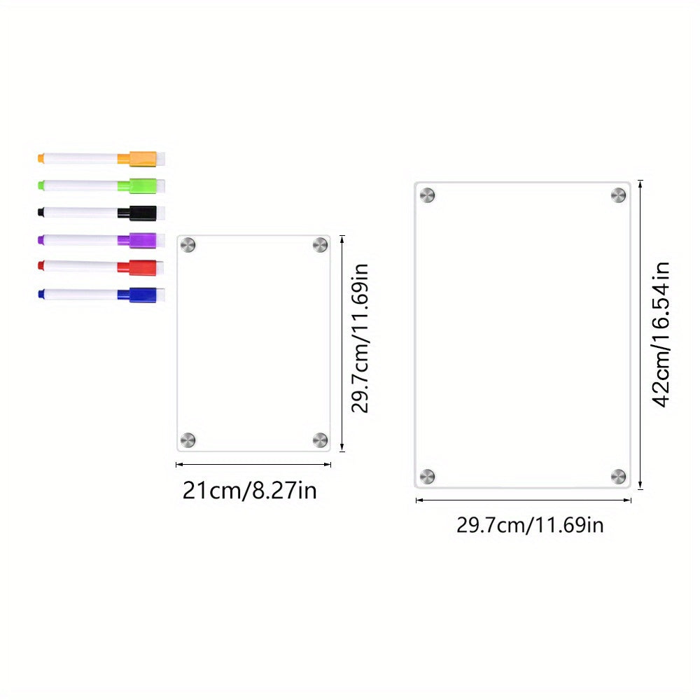 Acrylic Magnetic Dry Erase Board Calendar Clear 40 X 30 Inches