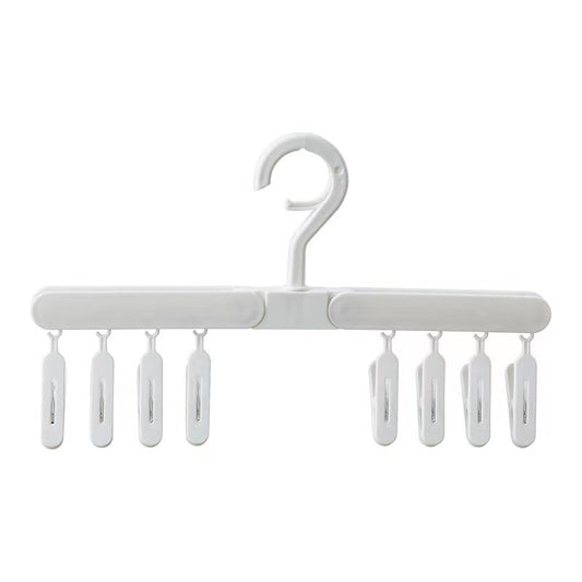Foldable 8 Clip Sock Holder Baby Clothes Windproof Hat Wardrobe Storage Rack