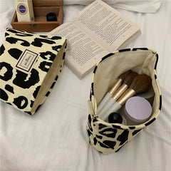 Leopard Print Makeup Bag Zipper Cosmetic Pouch Large Capacity Travel Organizer