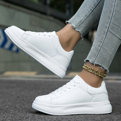 Faux Leather Heighten Skate Shoes Lightweight Breathable Sneakers