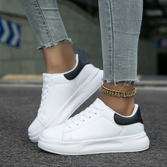 Faux Leather Heighten Skate Shoes Lightweight Breathable Sneakers