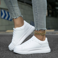 Faux Leather Heighten Skate Shoes Lightweight Breathable Sneakers