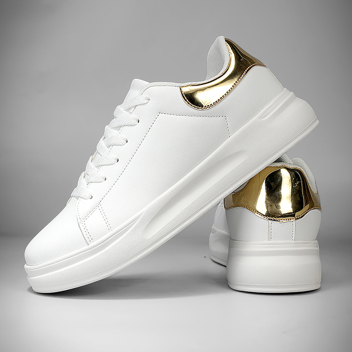 Faux Leather Heighten Skate Shoes Lightweight Breathable Sneakers