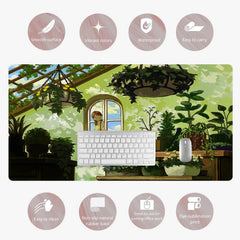 Anime House Faux Leather Mouse Pad Waterproof Desk Writing Mat
