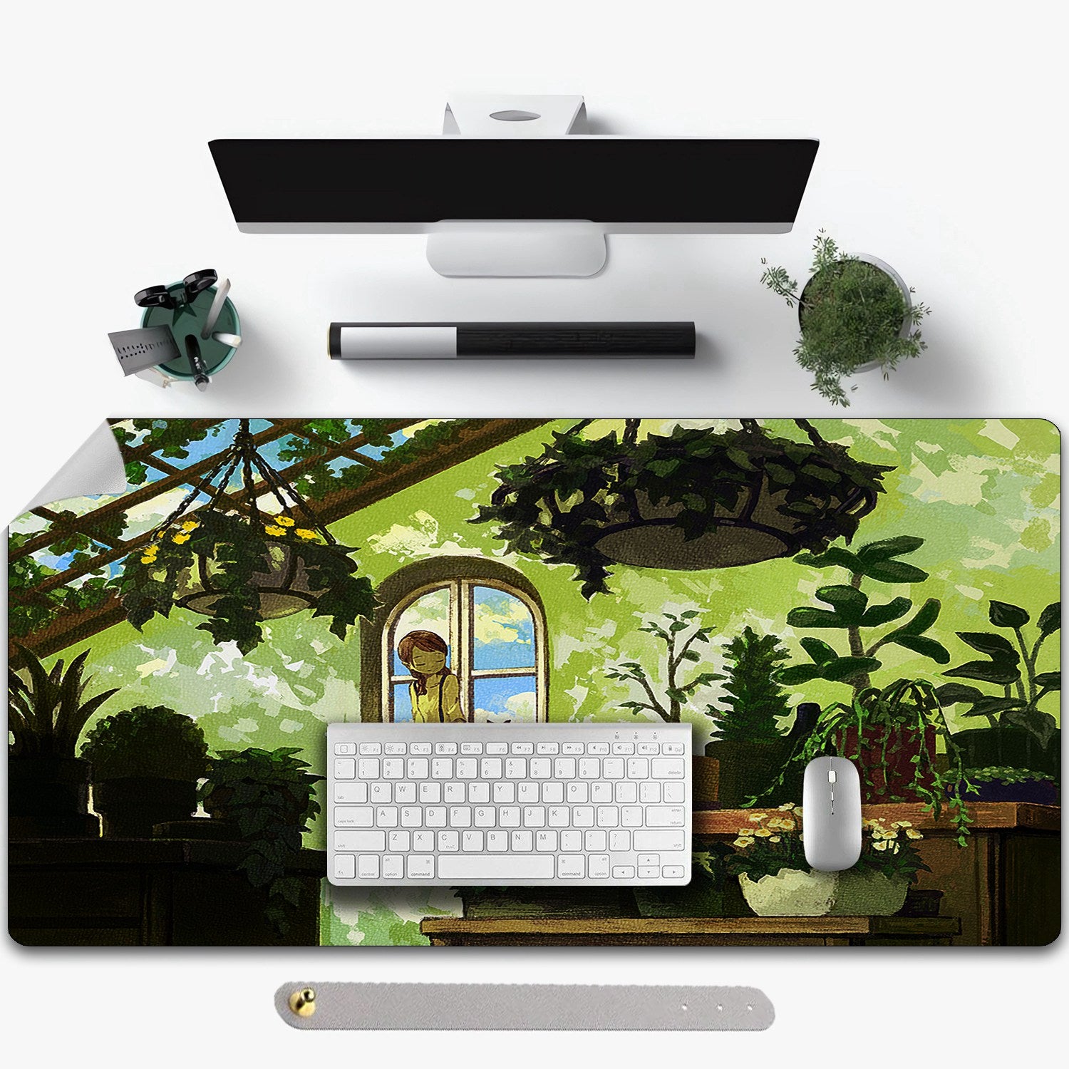 Anime House Faux Leather Mouse Pad Waterproof Desk Writing Mat