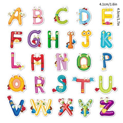 52pcs Cartoon English Letter Sticker Water Cup Journal Book Decoration