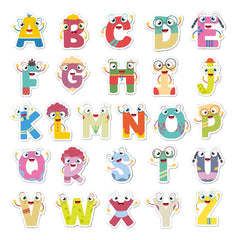 52pcs Cartoon English Letter Sticker Water Cup Journal Book Decoration