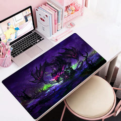 Zombie Dragon Animation Faux Leather Mouse Pad Waterproof Desk Writing Mat