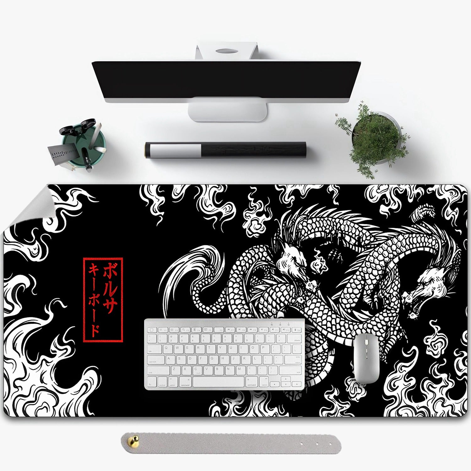 Dragon Mouse Pad PU Leather Desk Pad Waterproof Desk Writing Mat Non Slip Laptop