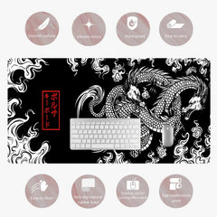 Dragon Mouse Pad PU Leather Desk Pad Waterproof Desk Writing Mat Non Slip Laptop