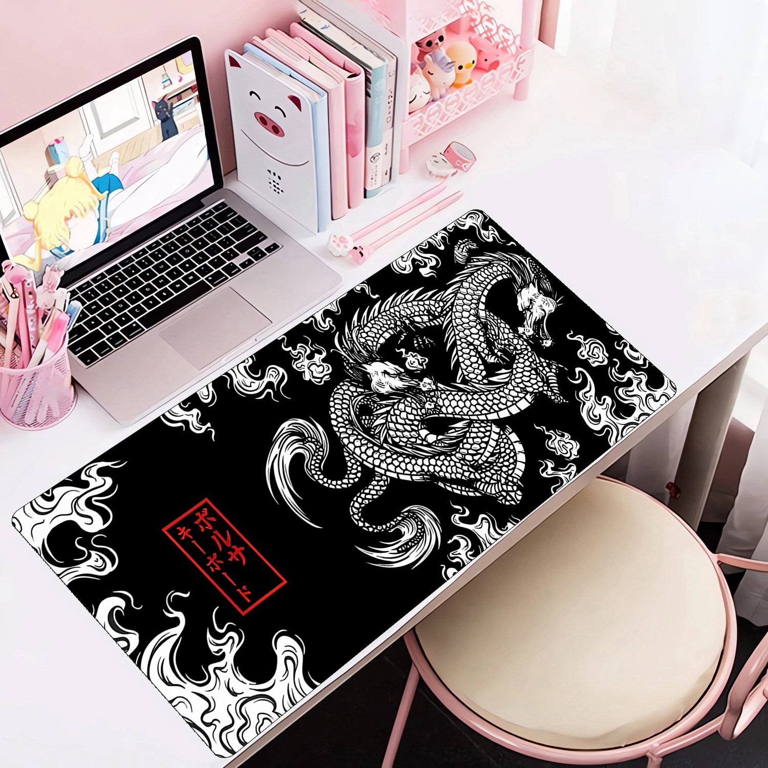 Dragon Mouse Pad PU Leather Desk Pad Waterproof Desk Writing Mat Non Slip Laptop