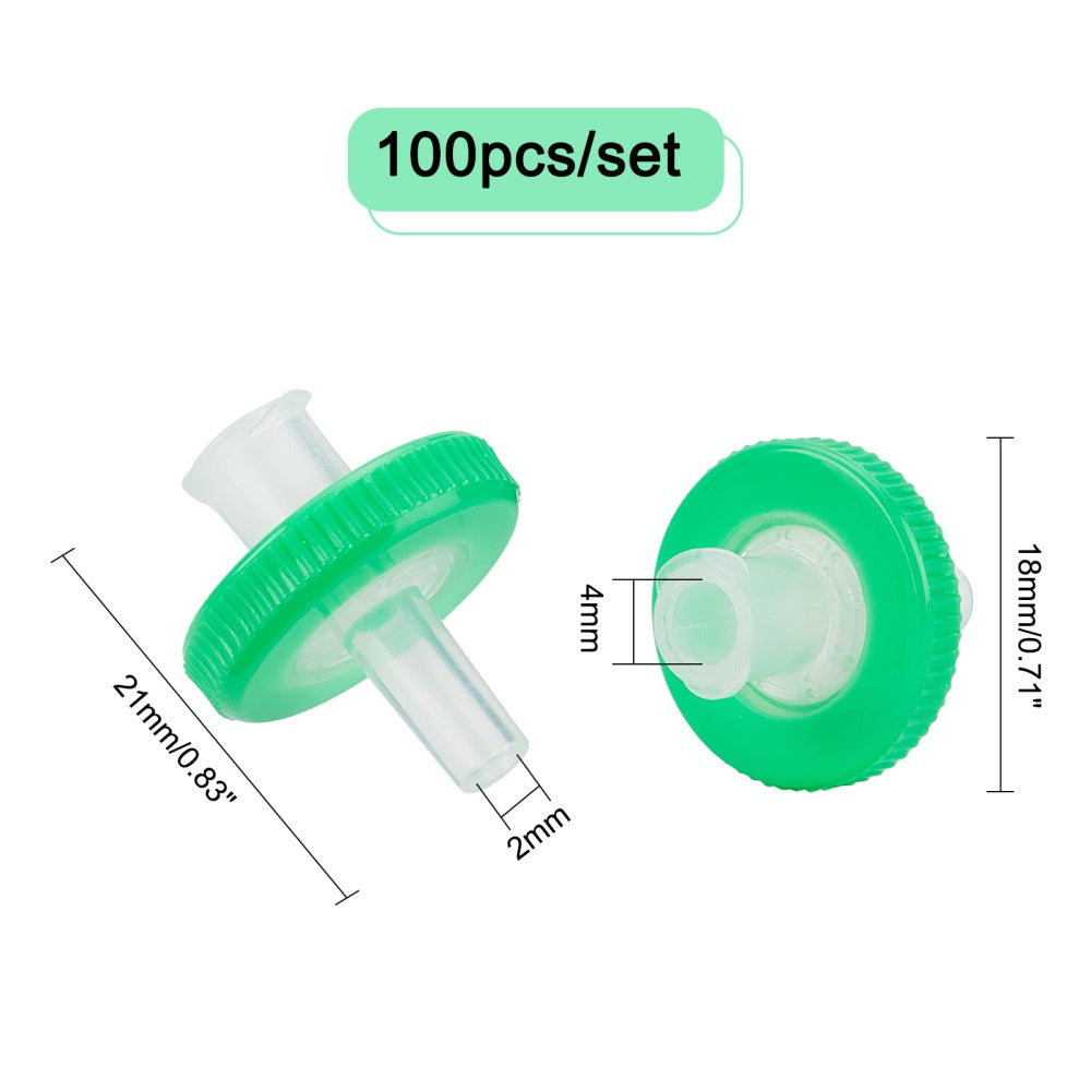 10pcs Lime Green Plastic Needle Filters 2mm Hole 4mm Inner Diameter
