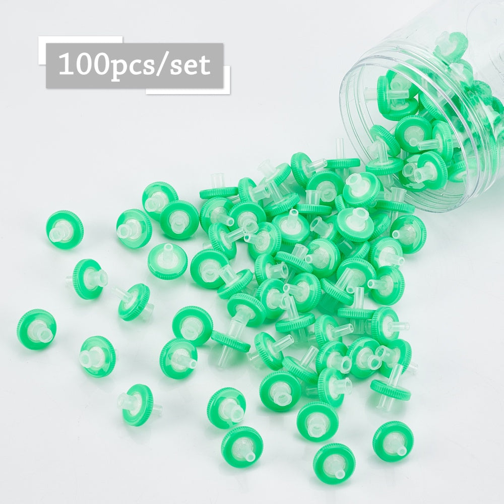 10pcs Lime Green Plastic Needle Filters 2mm Hole 4mm Inner Diameter