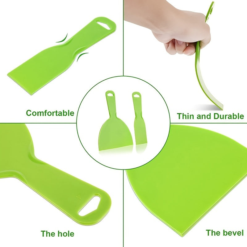 2pcs Reusable Plastic Putty Set Scraper Tool for Decals Wallpaper Baking