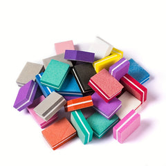Colorful Double Sided Mini Nail File Blocks - Pack of 20 Sponge Sanding Tool