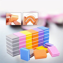 Colorful Double Sided Mini Nail File Blocks - Pack of 20 Sponge Sanding Tool