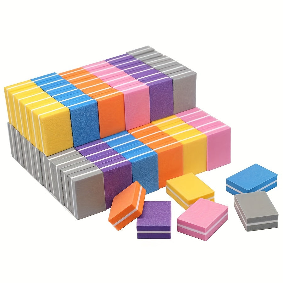 Colorful Double Sided Mini Nail File Blocks - Pack of 20 Sponge Sanding Tool