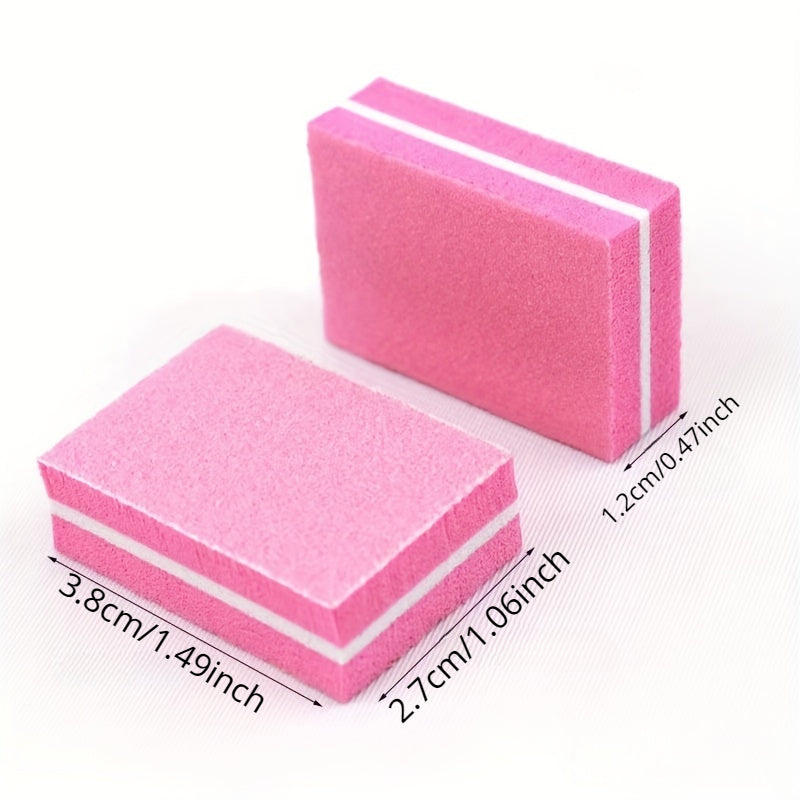 Colorful Double Sided Mini Nail File Blocks - Pack of 20 Sponge Sanding Tool