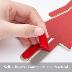 ABS Male & Female Toilet Sign Sticker Self Adhesive Golden Silvery
