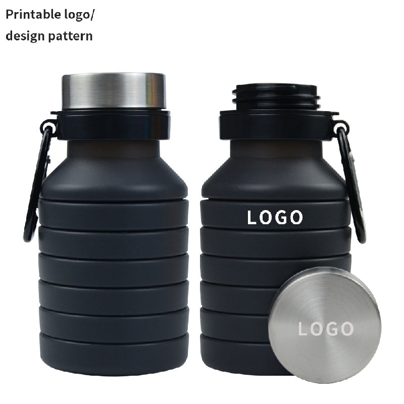 550ML Collapsible Water Bottle BPA-Free Silicone Foldable Sports Bottles