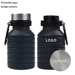 550ML Collapsible Water Bottle BPA-Free Silicone Foldable Sports Bottles