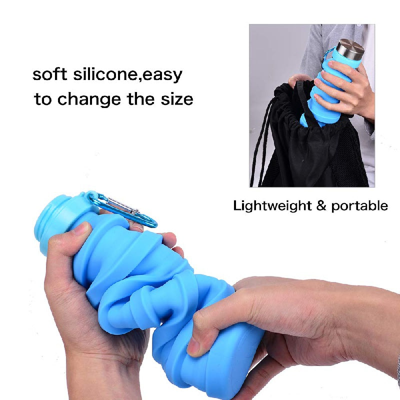 550ML Collapsible Water Bottle BPA-Free Silicone Foldable Sports Bottles
