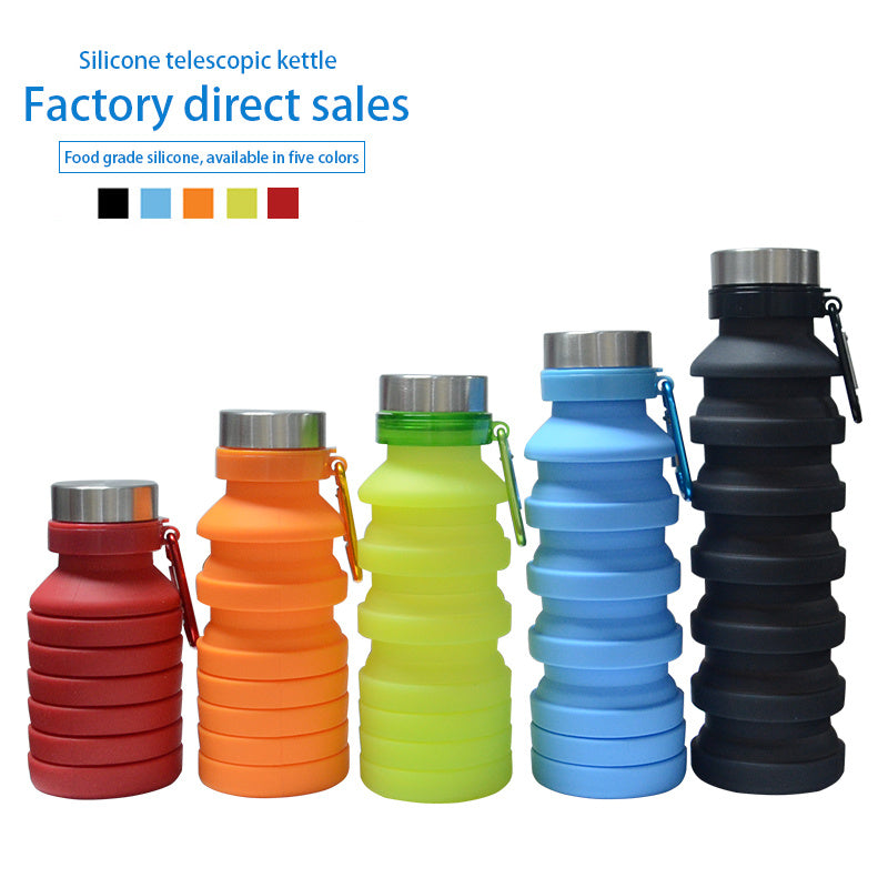 550ML Collapsible Water Bottle BPA-Free Silicone Foldable Sports Bottles