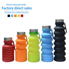 550ML Collapsible Water Bottle BPA-Free Silicone Foldable Sports Bottles