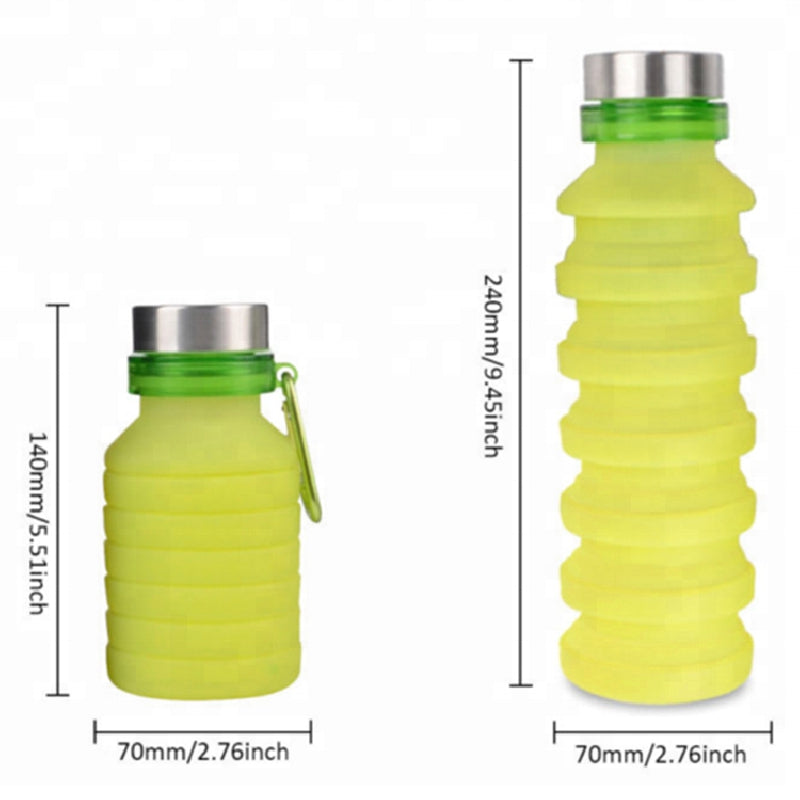 550ML Collapsible Water Bottle BPA-Free Silicone Foldable Sports Bottles