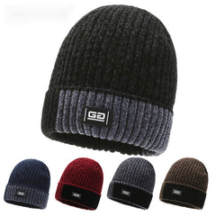 Men's Winter Fleece Knitted Hat Ear Protection Thickened Warm Pullover Hat